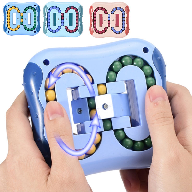 1Pc Anti-Stress Roterende Magic Bean Cube Vingertop Fidget Volwassenen Kids Stress Relief Speelgoed Grappige Educatief Doorbraak Game