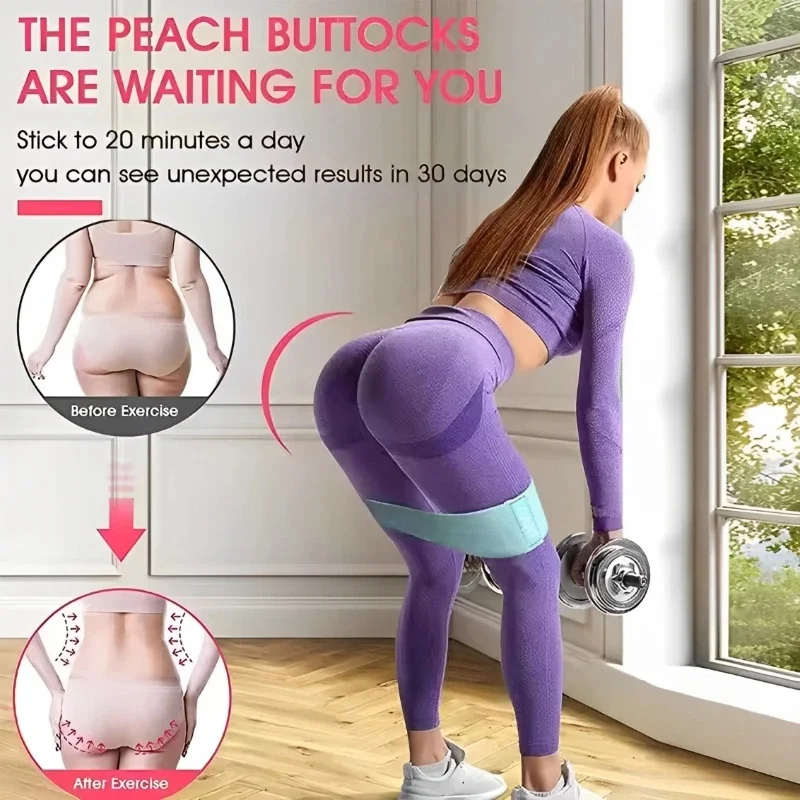 Stofweerstand Heup Booty Bands Glute Dij Elastische trainingsbanden Squat Circle Stretch Fitnessstrips Loops Yoga Gymapparatuur