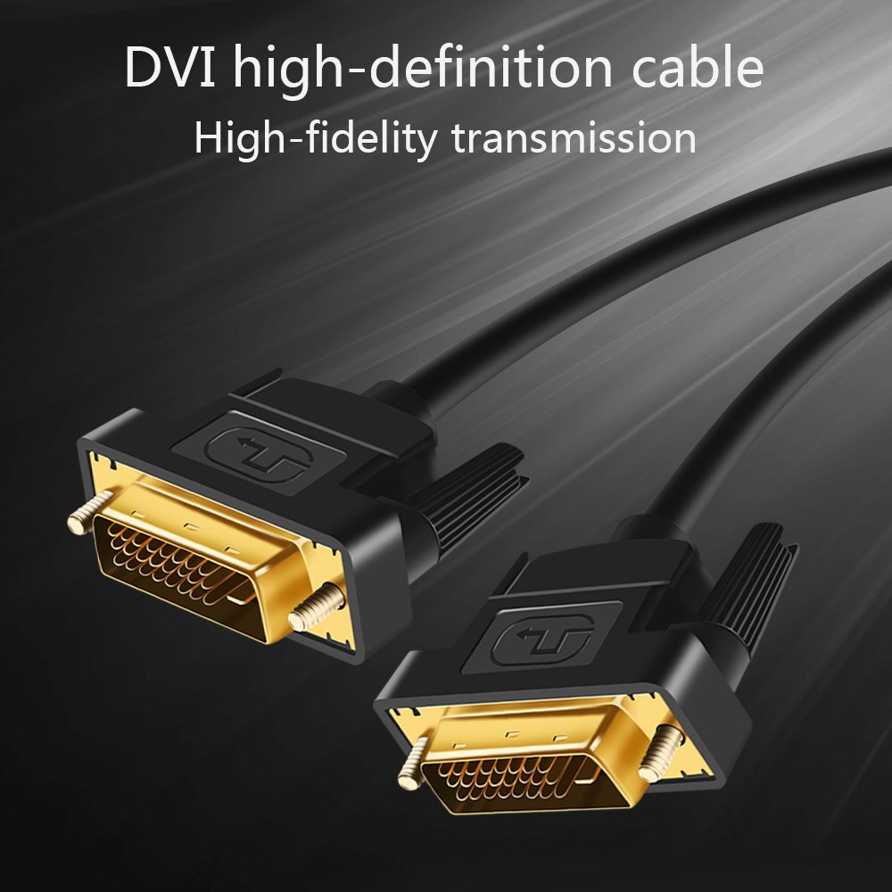 Haute vitesse 1080p DVI vers DVI câble connecteur mâle-mâle DVI-D adaptateur 1M 1.8M 2M 3M plaqué or prise pour DVD TV XBOX projecteur
