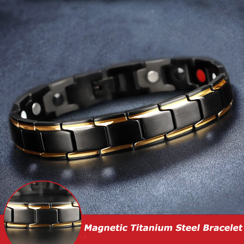 Therapeutische Energie Healing Armband Rvs Magnetische Therapie Armband Mode Titanium Staal Mannen Armband Paar