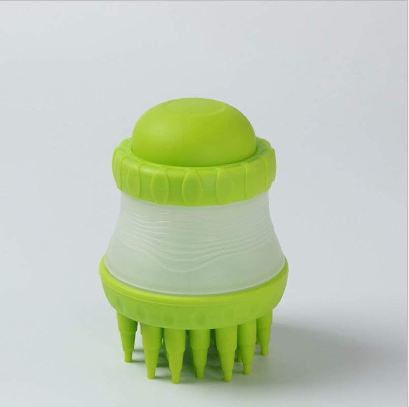 Multifunción de silicona baño perro lavado la cabeza de ducha de champú para perros perro baño herramienta para peinar limpieza, baño de masaje gato cepillo para Spa: Green
