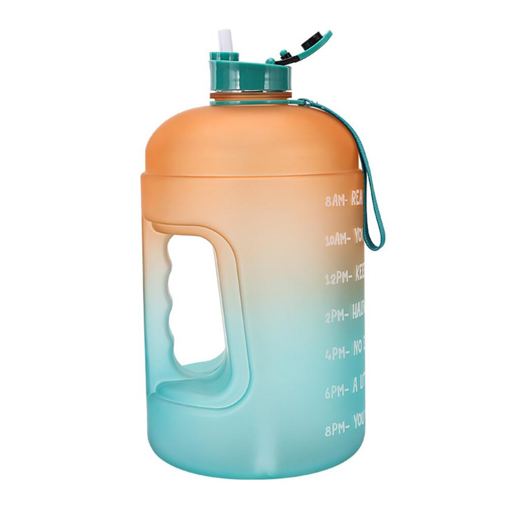 1 gallone/3.78L Portatile Bottiglia di Acqua di sport con Paglia Motivazionale tempo Marcatore a prova di Perdite PETG per Il fitness Manubri Acqua tazza: 01