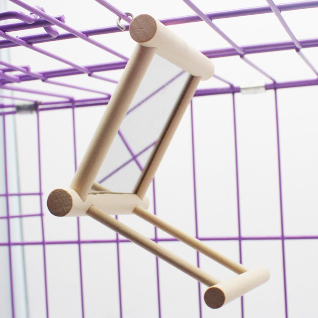 HERCHR Vogel Schaukel Aus Holz - Natürliches Spielzeug Für Papageien & Sittiche