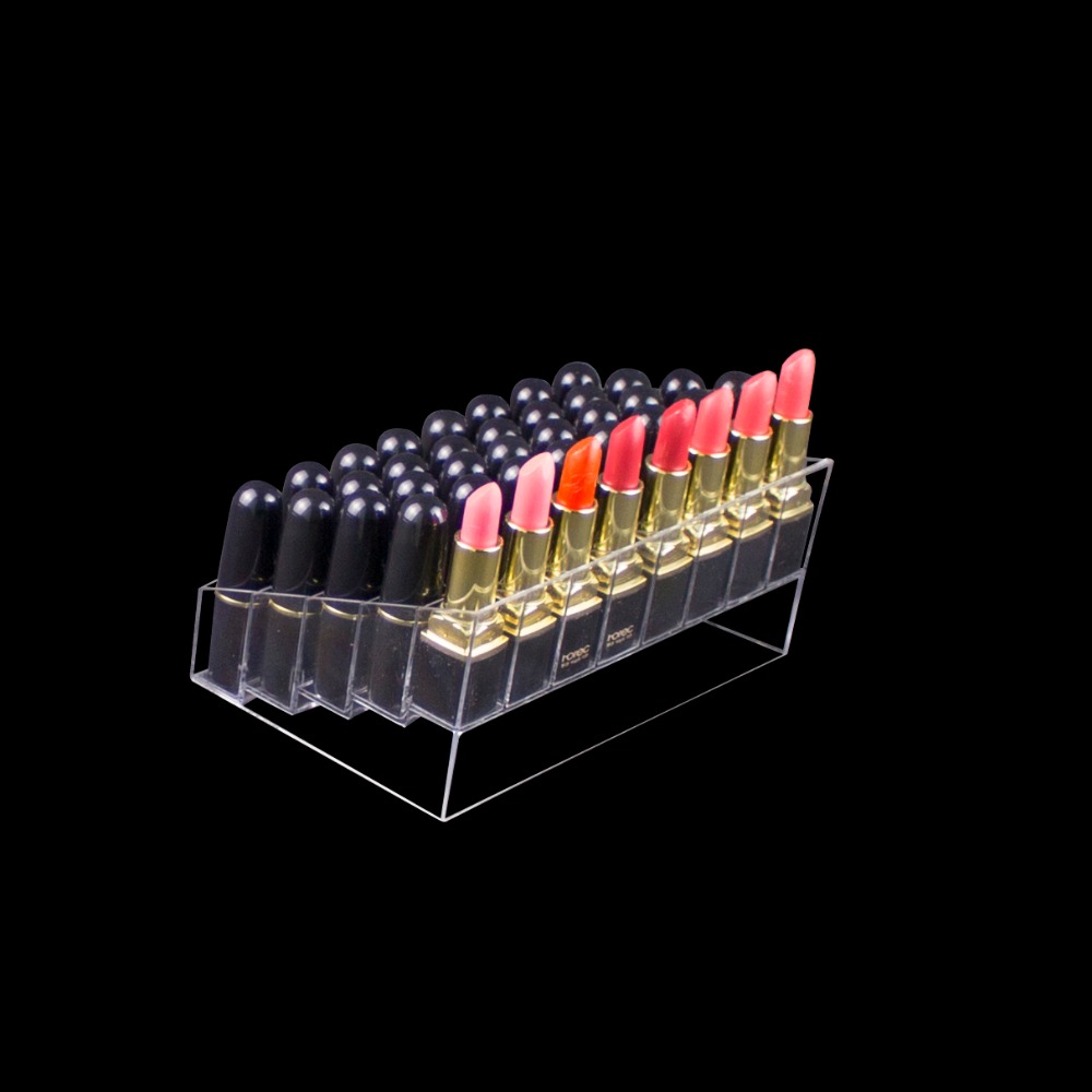 Plastic 40 Slots Lipstick Organizer Transparent Lip Gross Storage Box Large Capacity Makeup Organizer Cosmetic Lipstick Holder