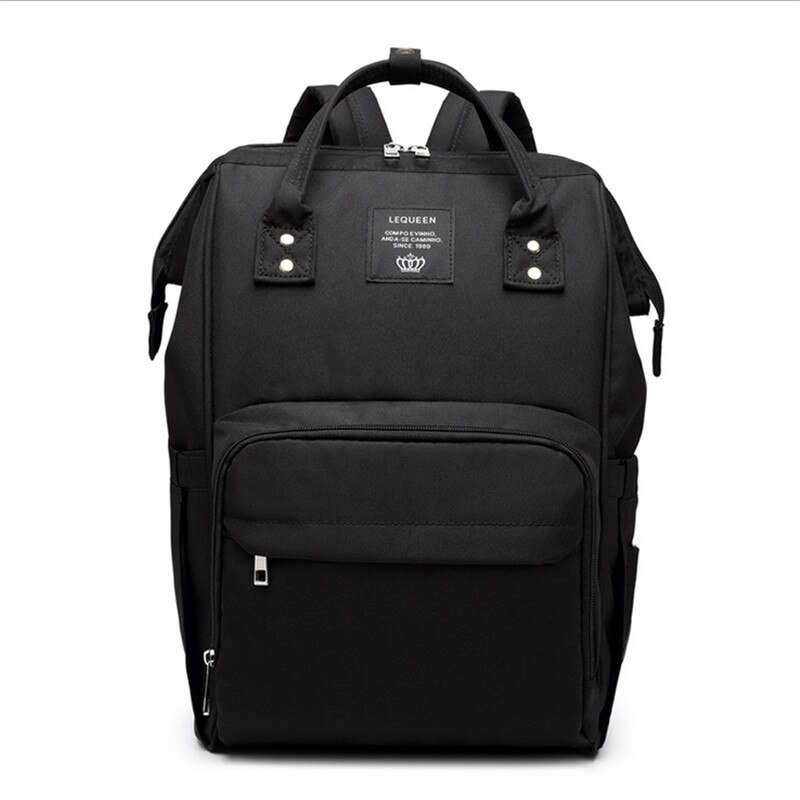 LUYO Diaper Bag Mummy Baby Care Nappy Large Capacity Waterproof Business Backpack Women Travel Bag Ring Bagpack Rugzak Back Pack: Black