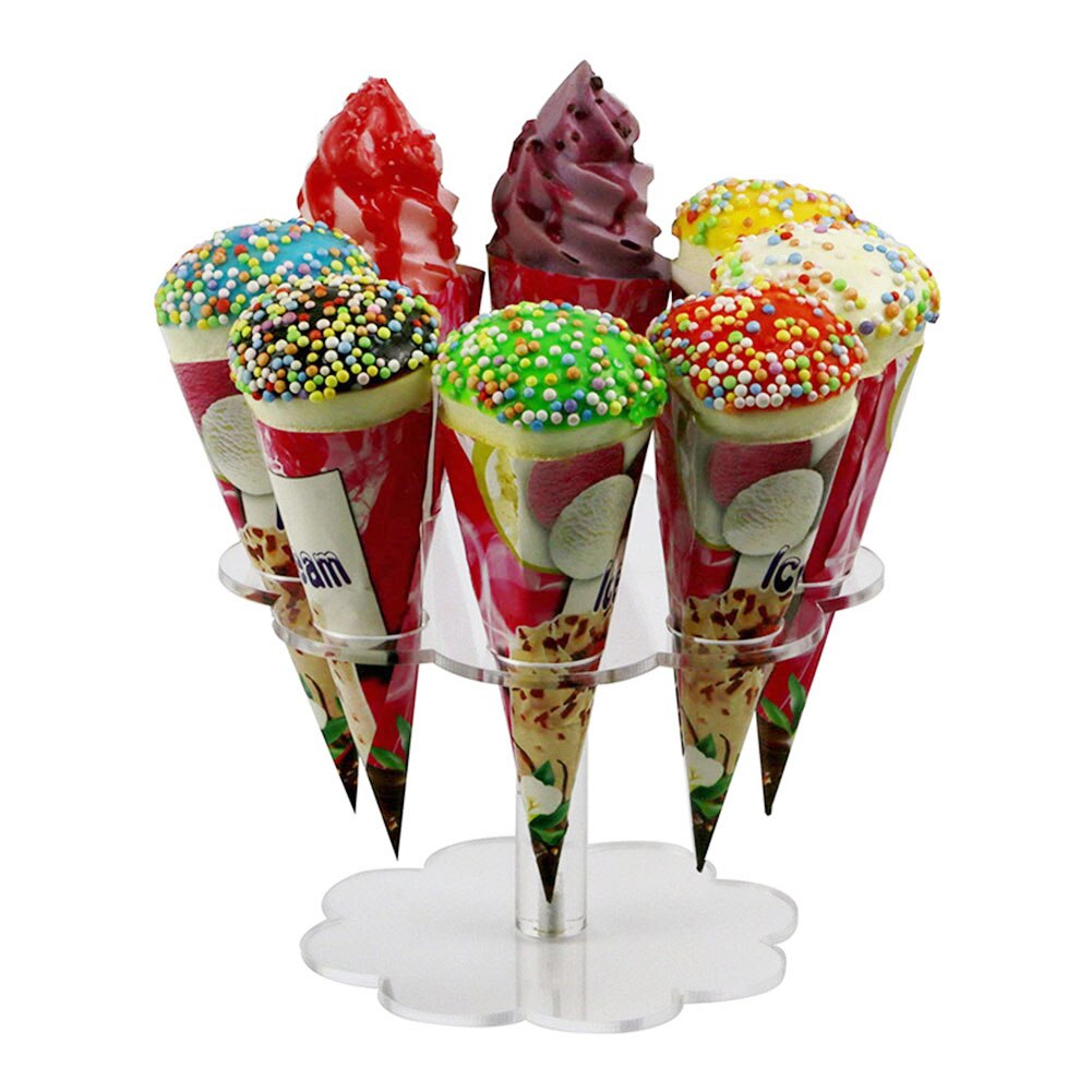 8 buracos cone de sorvete suporte acrílico transparente festa de casamento expositor