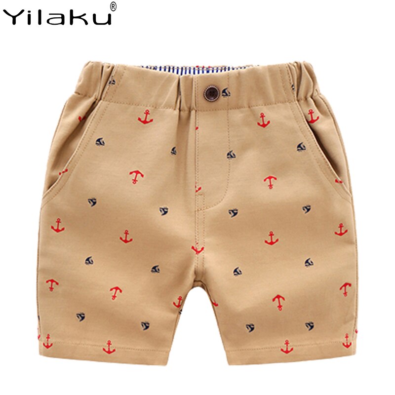 Yilaku garçon été short imprimé pantalons décontractés voile et ancre imprimé kaki et bleu enfants Shorts enfants pantalons de plage CI071