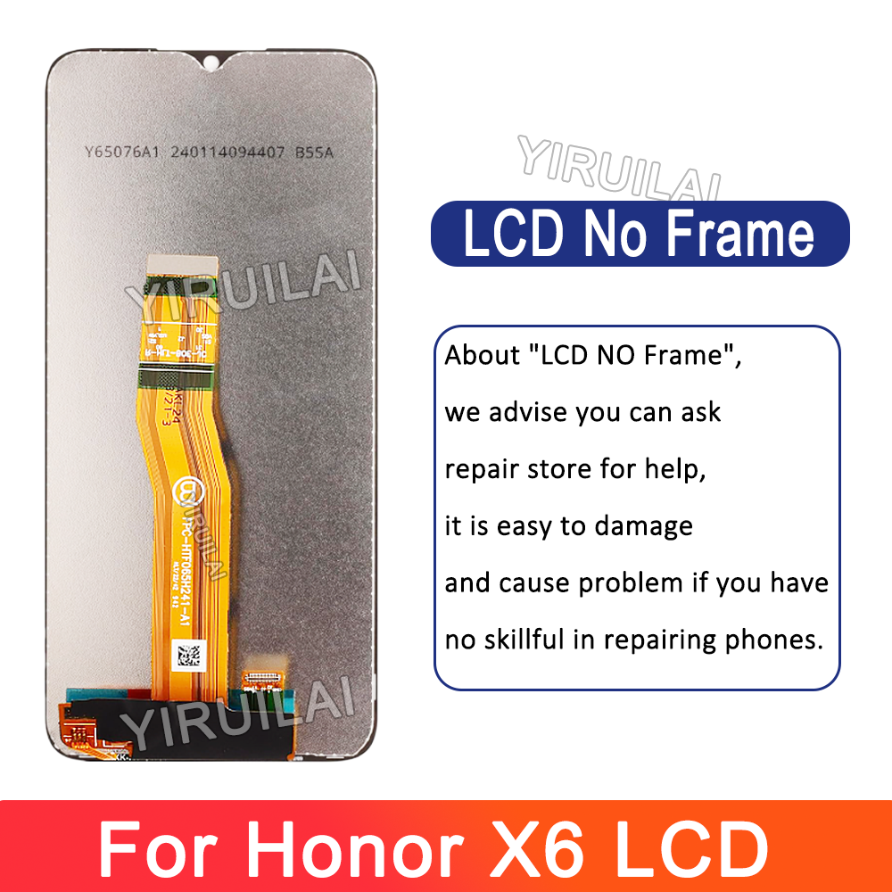 Pantalla de VNE-LX1 LCD de 6,5 pulgadas probada para Huawei Honor X6, montaje de digitalizador con pantalla táctil para HonorX6 LCD VNE-LX2 VNE-LX3 con marco