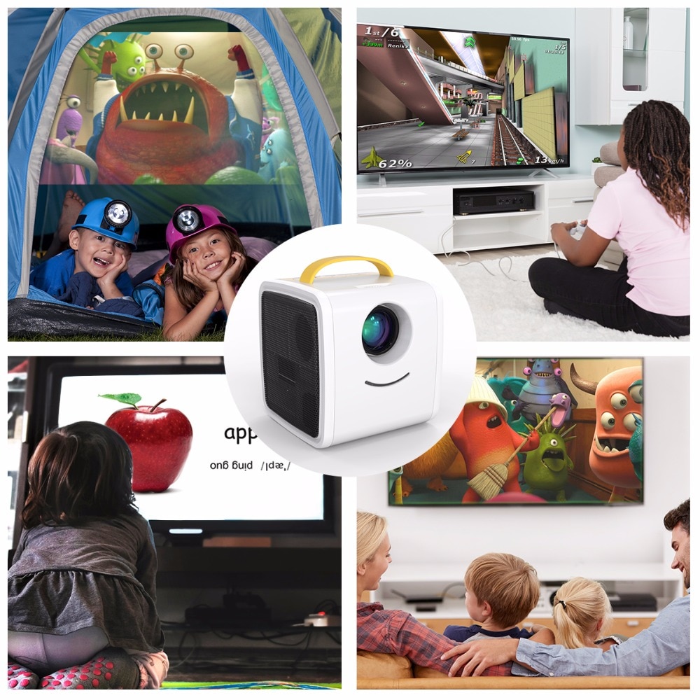 Excelvan Q2 Mini Projektor 700 Lumen freundlicher Bildung freundlicher Eltern-Art Tragbare Projektor Mini LED TV Hause beamer