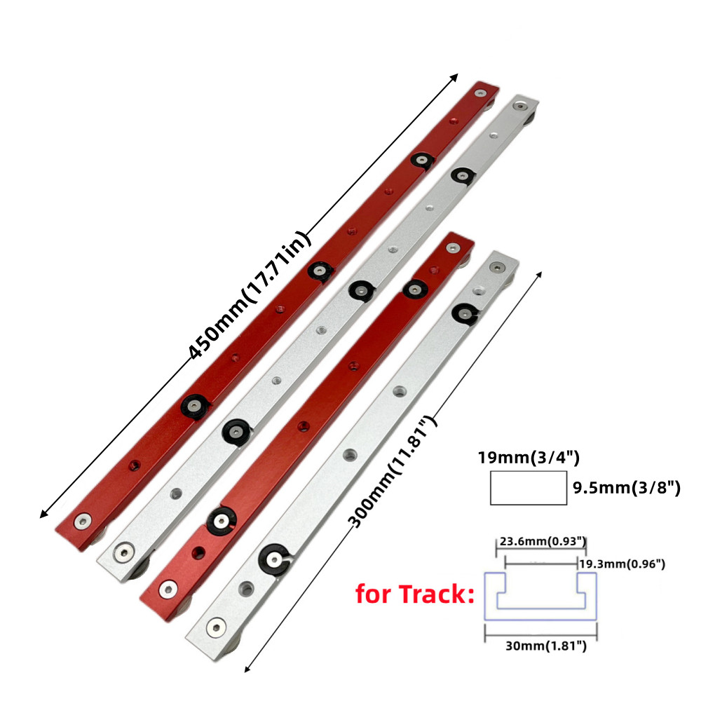 T Track Verstekstang Slider, Aluminium Verstekstang, Jig en Armatuur Bar Slider Tafelzaag Gauge Rod, T Slot Verstekmeter Slider