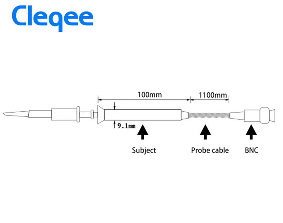 Cleqee P2000 Serie DC-60MHz ~ 200 mhz Oscilloscoop Probe Voor Tektronix HP X1/X10 P2060 P2100 P2200 BNC Test Lead kit