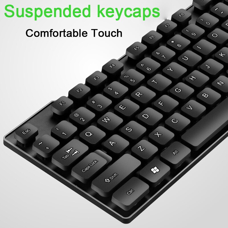 Wired Keyboard and Mouse Waterproof Suspended Keycaps 104 Keys Office Keyboard Mice For PC Gamer USB Game Mause Gaming Mouse