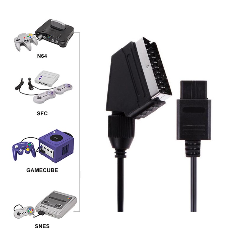 RGB SCART AV Kabel Blei Kabel für SNES Gamecube N64 NTSC Konsole retro Spielen