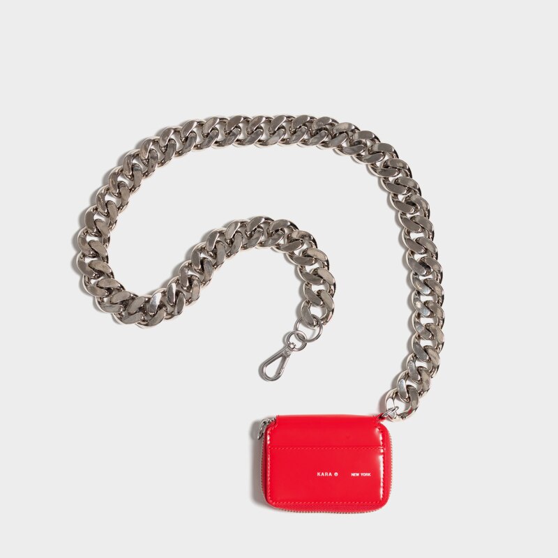 Dikke ketting schoudertas mini borsttas dames crossbody mobiele telefoon portemonnee kleine kaarthouder  a070: Rood