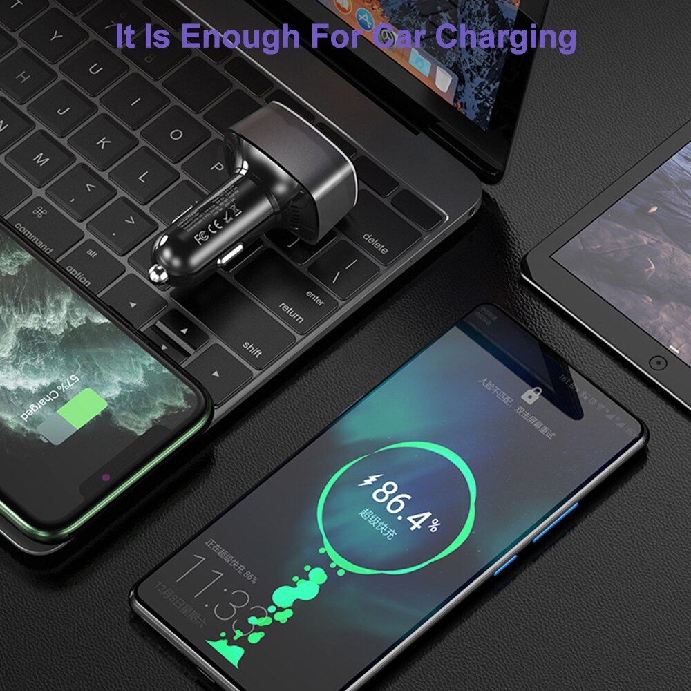 WOTOBE – chargeur de voiture super rapide à 2 ports 83W, adaptateur secteur USB C PD 60W 20V, 1 5A QC3.0/AFC/SCP 22.5W pour téléphones et ordinateurs portables