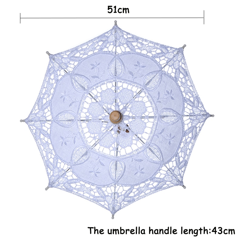 Bridal Umbrellas Wedding Floral Lace Umbrella for Women Romantic White Ivory Embroidery Parasol Umbrella Wedding Supplies D30