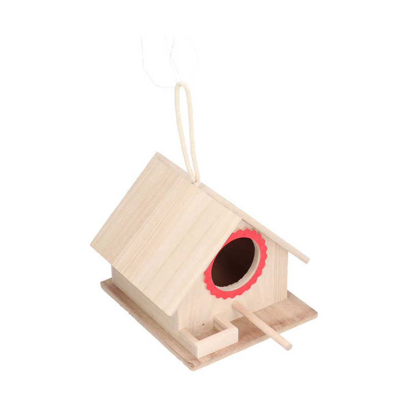 DIY Wooden Birdhouse Best Gift Hanging Wooden Birdhouse Natural Wooden for Outdoor