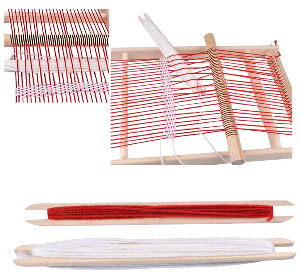 Wooden Tapestry Weaving Loom Kit Looms Hand-Knitted Machine DIY Woven Set Sewing Machine Home Waving Accessories Handmade Hook