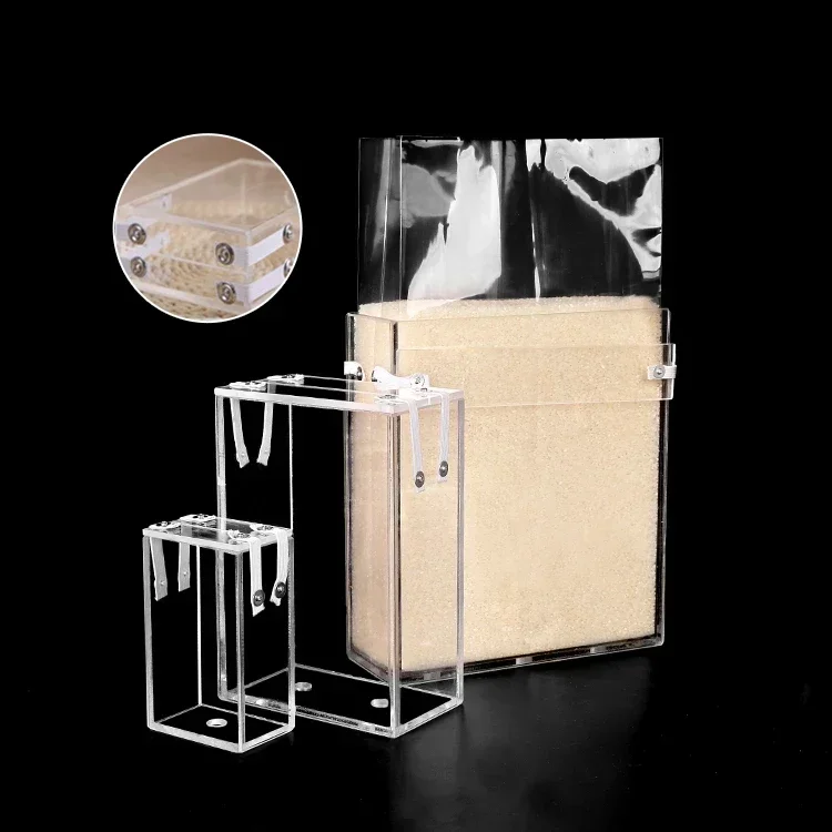 Gjennomsiktig akryl ris murstein pose mold grov korn emballasje vakuumpose forming boks firkantet ris murstein frokostblanding avling mold forming