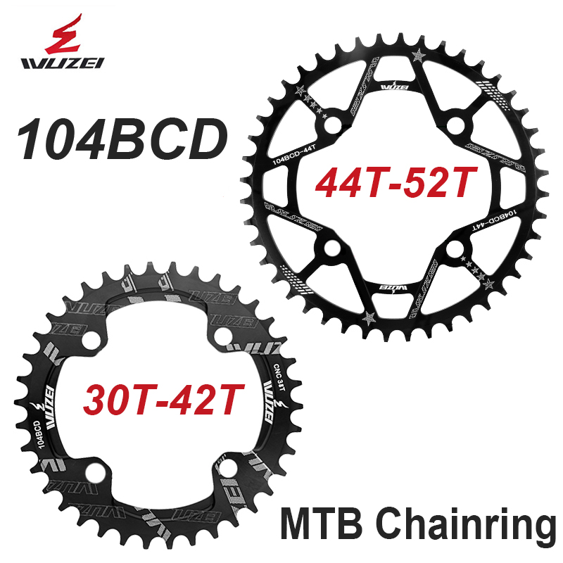 Wuzei 104BCD MTB Kettingblad Smalle Brede 104 BCD Kroon Mountainbike Tandwiel 30 32 34 36 38 40 T Fiets Ster Fiets Kettingwiel