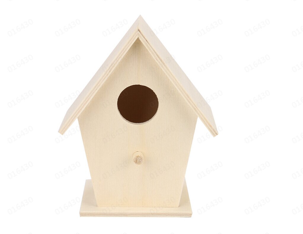 Nest Box Nest House Bird House Bird Box Wooden Boxes House Bird Box Round Hole Decorative Garden Decorate Birdcage: Black