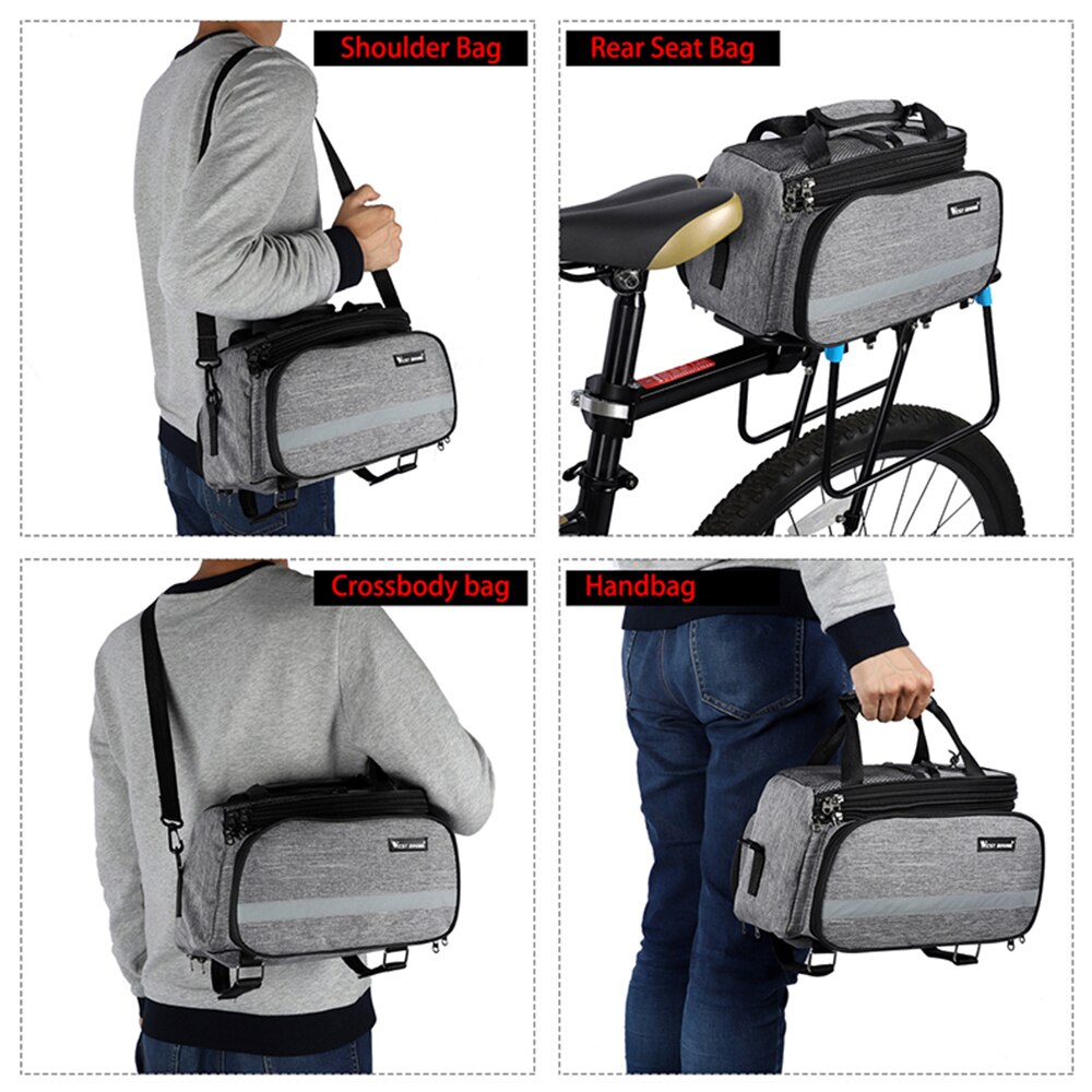 WEST BIKING Bicycle Bags Large Capacity Waterproof Cycling Bag Mountain Bike Saddle Rack Trunk Bags Luggage Carrier Bike Bag