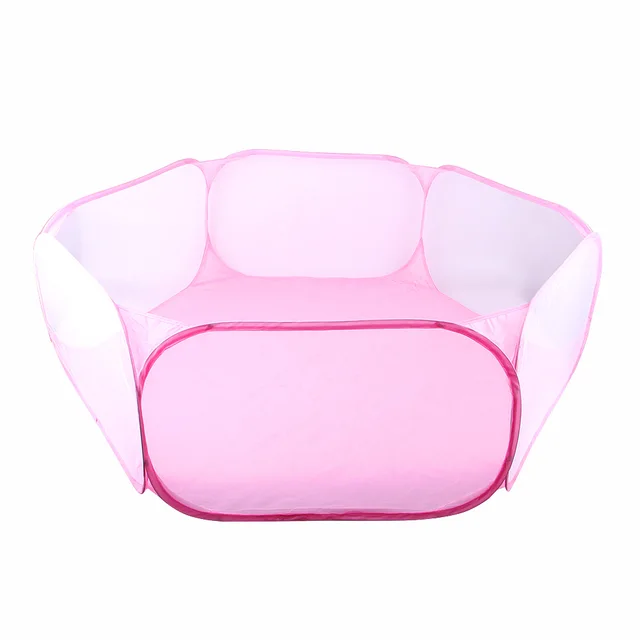 Jaula pequeña portátil para mascotas, tienda transparente para gatos y perros, parque para mascotas, valla de patio plegable abierta para perro, hámster, conejo, conejillo de indias: Gris claro