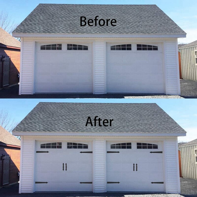 netic Decorative Garage Door Hardware Couch House Double Carriage Door Accents 8 Hinges 4 Handles Decor Kit for 2 Car Garage,