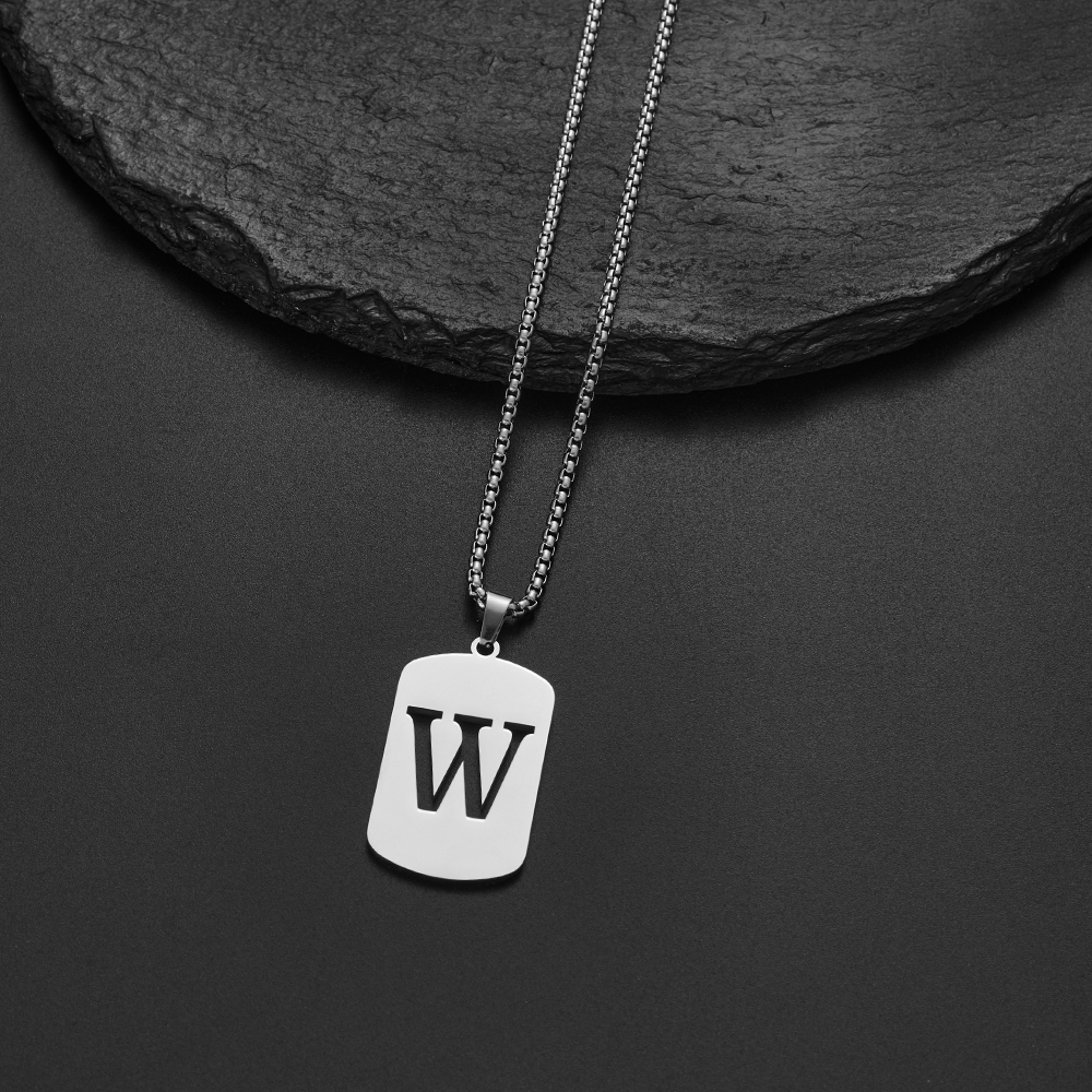 Collar con colgante de letras del nombre inicial para Hombre y mujer, joyería de acero inoxidable con A-Z del alfabeto, delicado, 2024