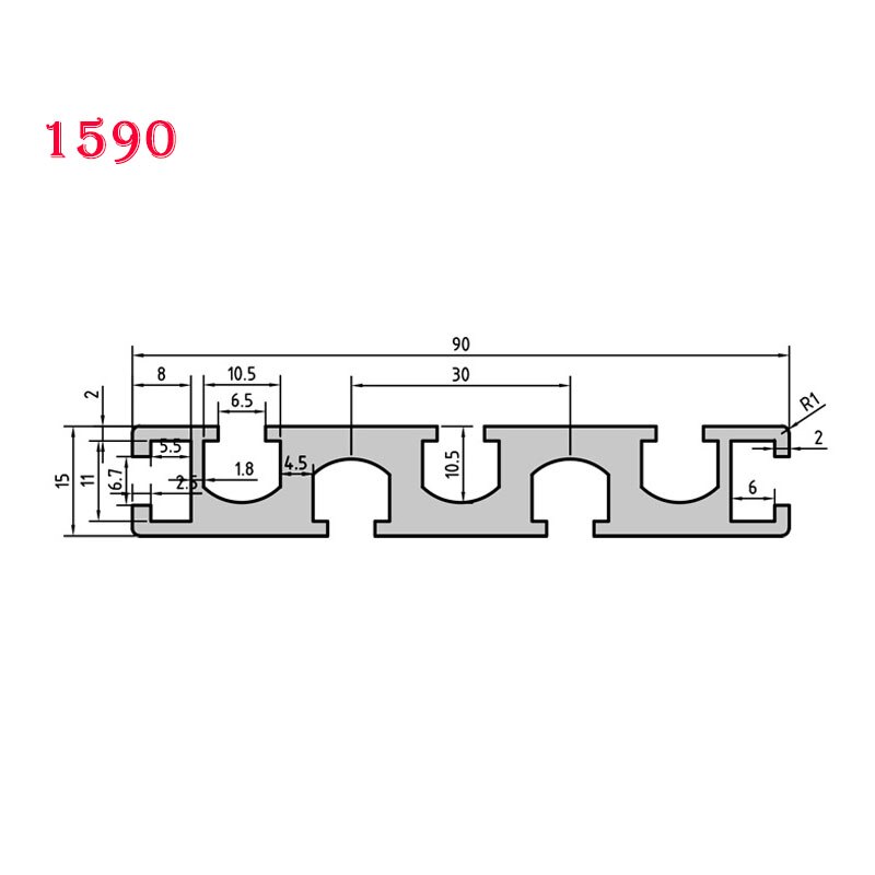 1pcs 1590 Aluminum Profile Linear Rail 1590 300mm 500mm Silver Extrusion Frame European Standard Camera Slider Furniture Printer