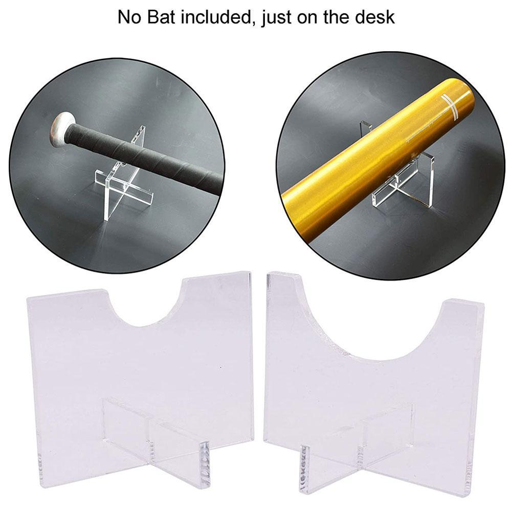 2 Pcs Transparent Baseball Bat Display Holder Mount Rack Stand Desk Top Tabletop Bat Display Holder Clear Acrylic Stand