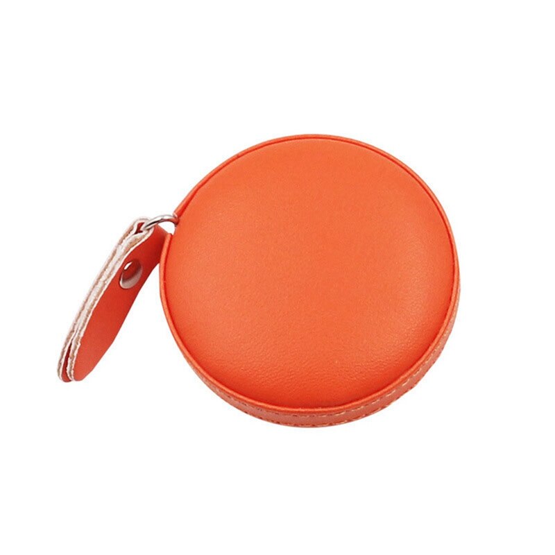 Measuring Tape Portable PU Leather Round Mini Tape Measures Retractable Ruler For Body Waistline Chest Circumference: Army Green