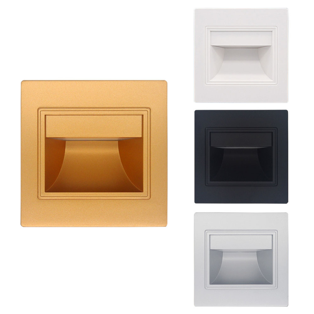 Inbouw led wandlamp 1.5w ac85-265v inbouw led trapverlichting trap gang wand voetlamp warm/koel wit