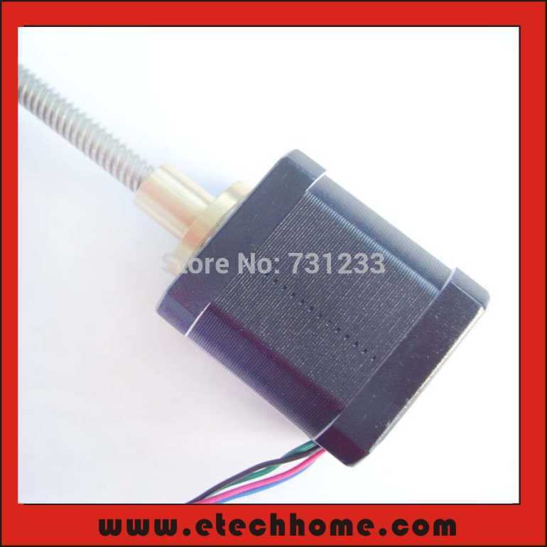 4-lead NEMA 17 Lineaire Stappenmotor T8 Lood Schroef 2 Pitch 310mm Lood Schroef Nema17 48mm Body