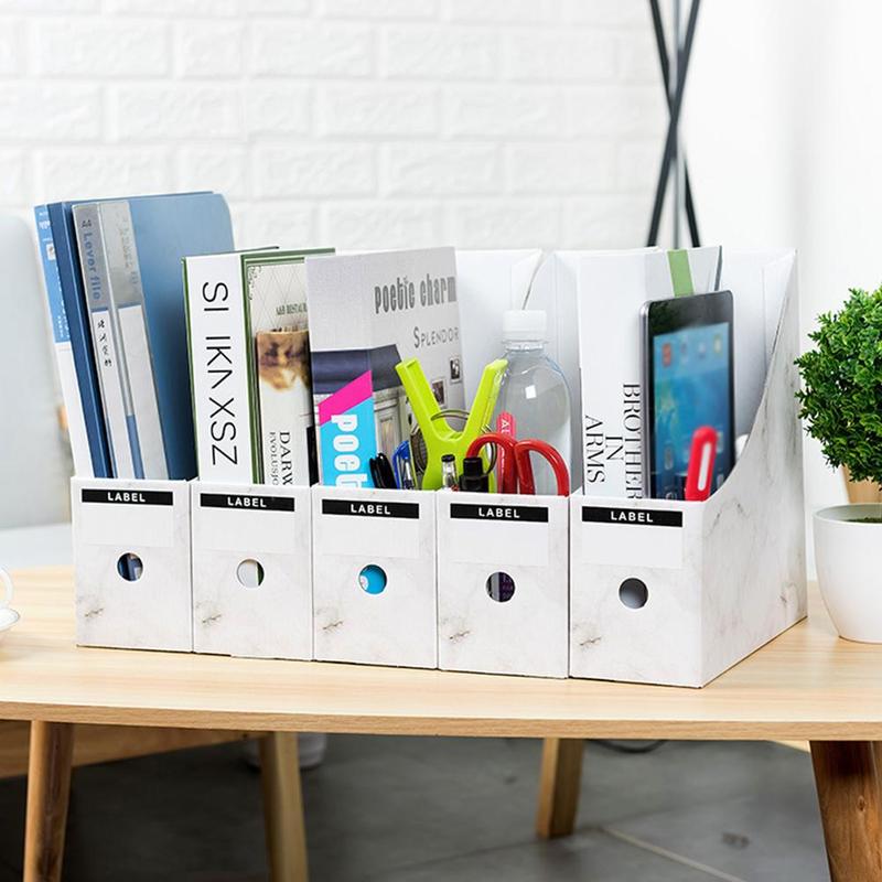 5 stk/sæt filholder kraftpapir opbevaringsboks desktop forsyninger organizer blyant skrivebord bar fil dokument kontor papir statione  r2 h 4