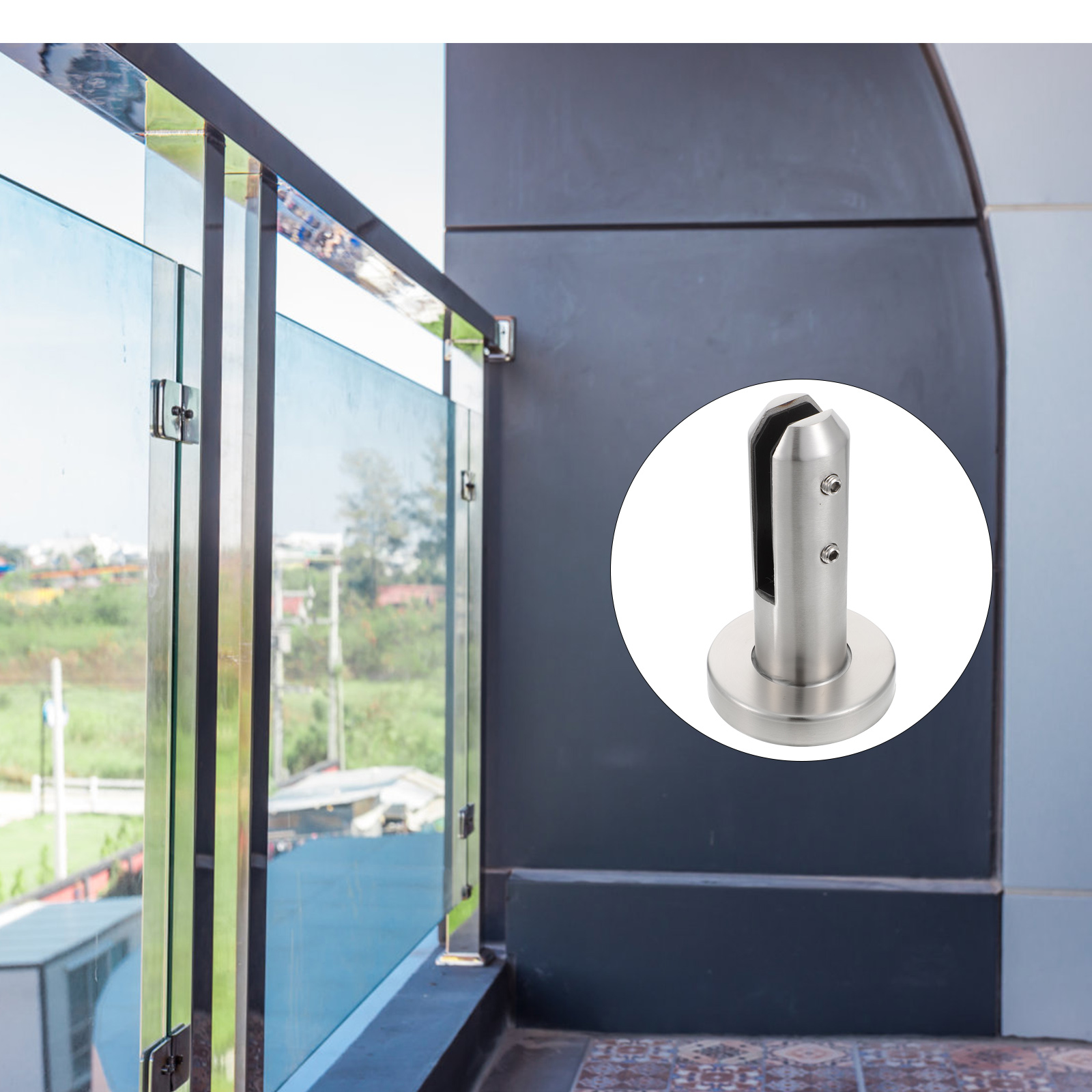 Stainless Steel Balustrade Post Practical Glass Panel Post Sturdy Fencing Clamp