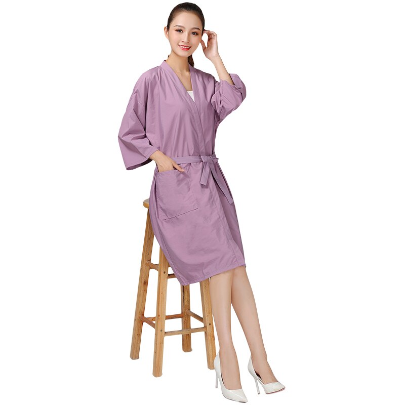 Bata de cliente de lujo para salón de belleza, bata para peluquería, estilo Kimono, capa de peluquería, SPA, Hotel, ropa para invitados
