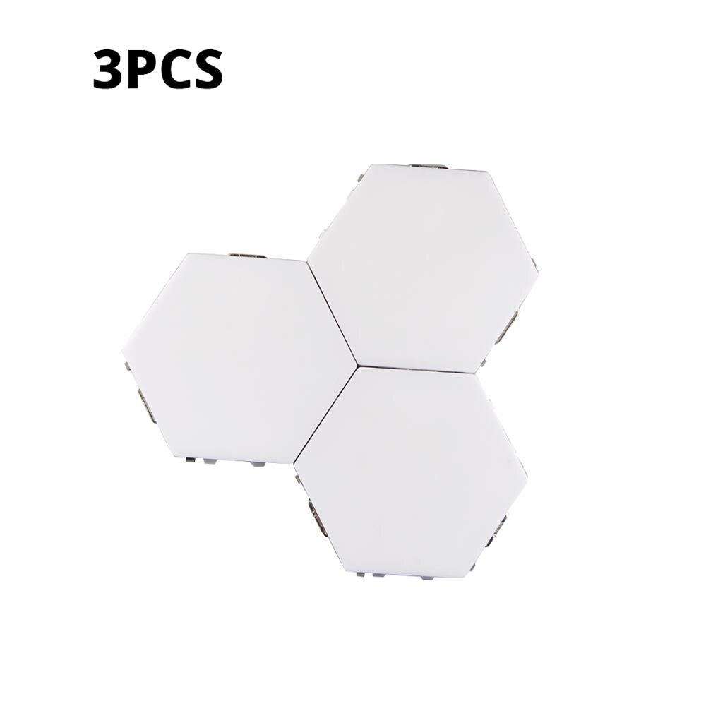 Hexagons Quantum Light Magnetic Hand Touch Sensor LED Panel Lights DIY Combination Wall Home Decoration Lamp painel de: 3pcs / With US Plug Adapter