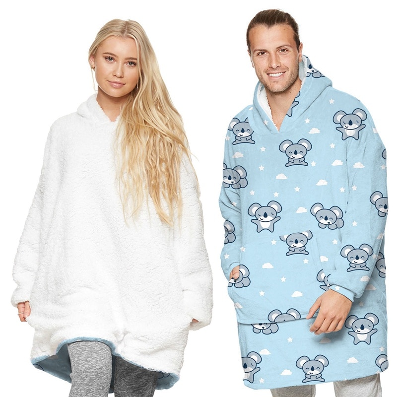 Deken hoodie draagbare deken luie deken trui met capuchon plus fleece capuchon thuis service
