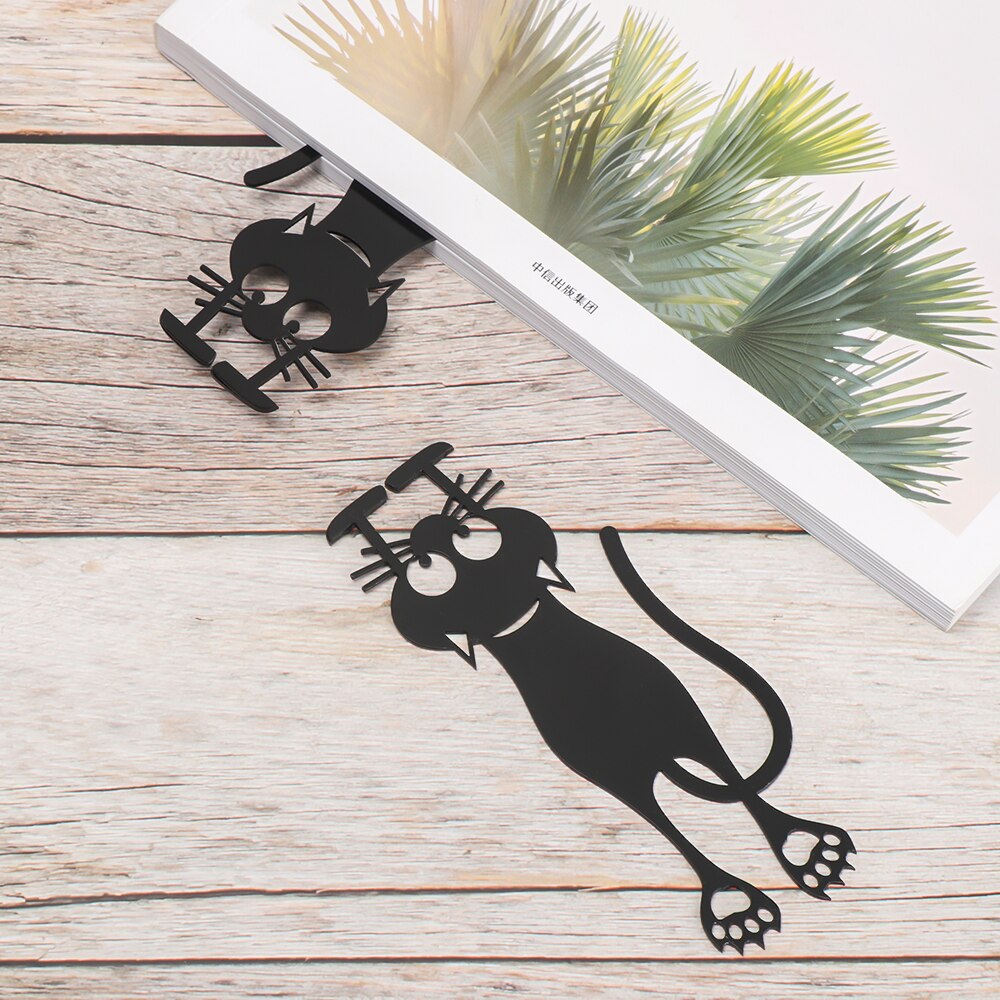 Marcapáginas 3D estéreo con forma de gato, marcapáginas de dibujos animados de animales encantadores, de paginación para estudiante, de chica, plástico, lindo