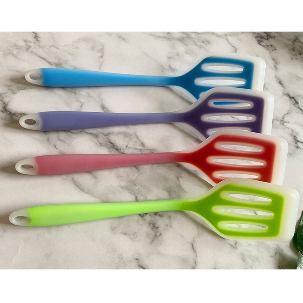 Siliconen Spatel Ingelaste Turner Keuken Koken Gereedschap Spatel Gebakken Schop Ei Vis Koekenpan Turners Scoop Kookgerei