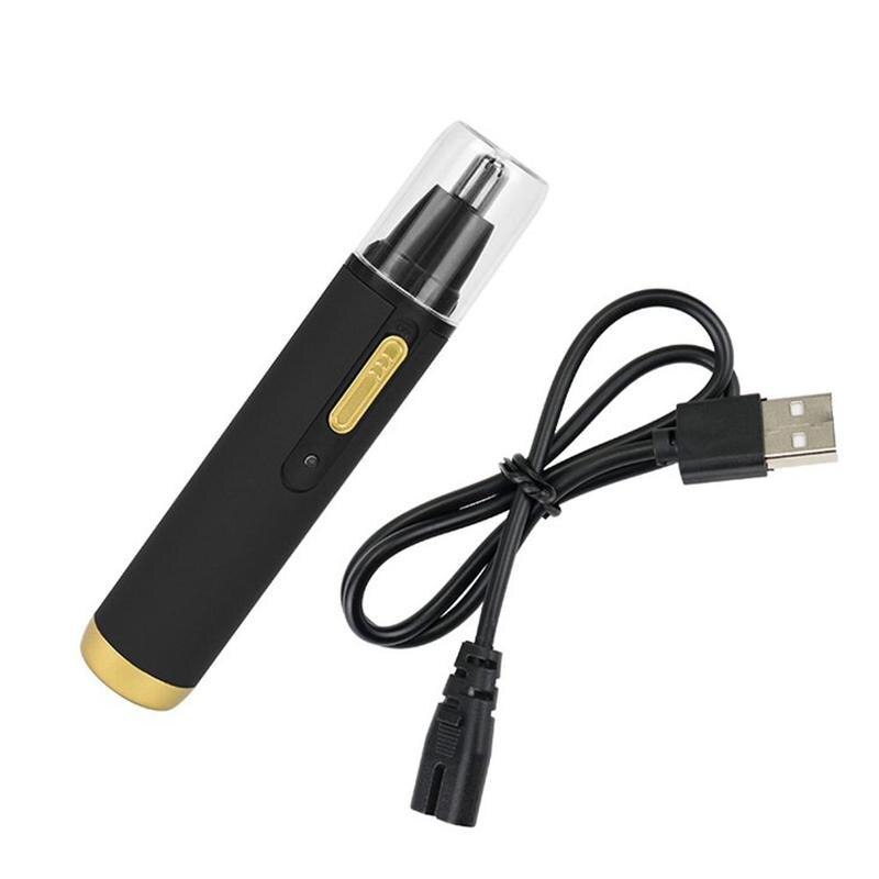 Usb Oplaadbare Neus Tondeuse Neus Haar Cut Neushaar Mes Scheren Veilig Mannen Zorg Trimmen Tool: Black