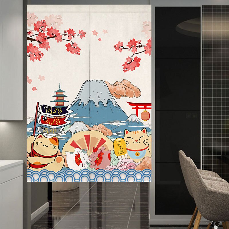 Japanse Windgong Deur Gordijn Partitie Gordijn Keuken En Badkamer Decoratieve Half Gordijn Feng Shui Gordijn Noren