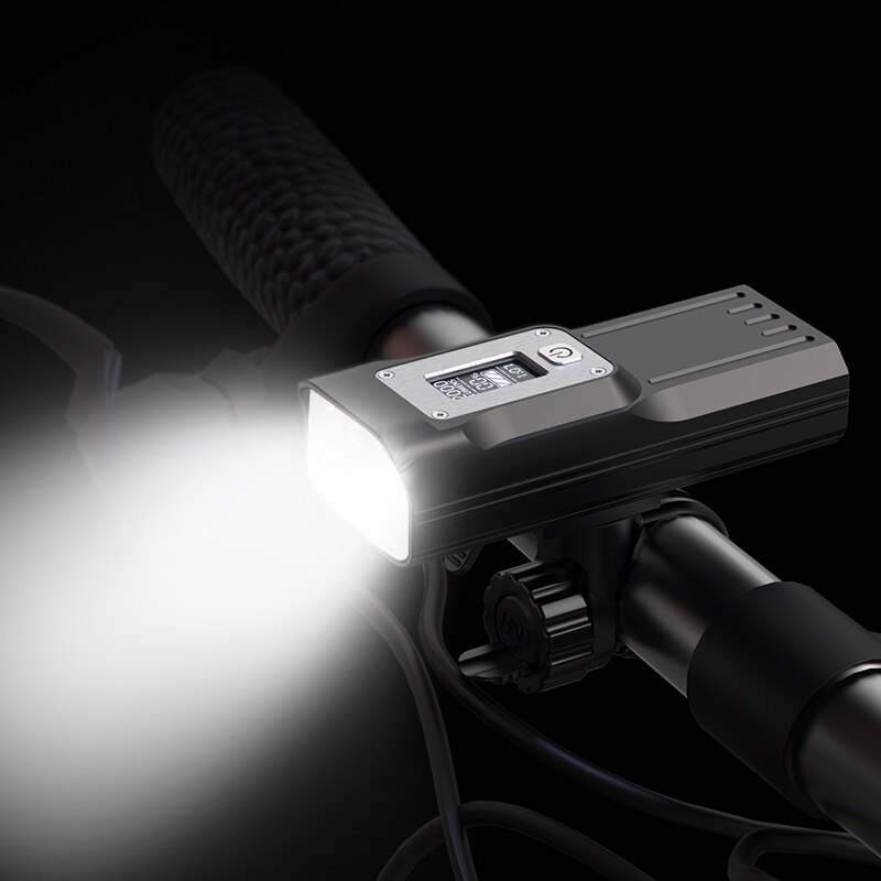 Powerful Bike Light OLED Display 10000mAh Rechargeable Bicycle Headlight Flashlight Type-C Charging Bike Light as power bank