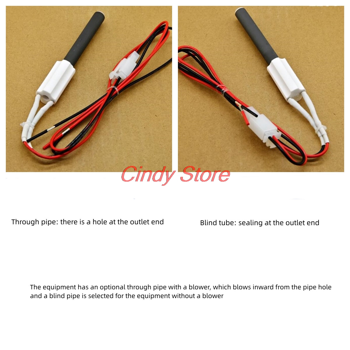 1PCS 220V Ceramic Igniter Ceramic Heating Tubespark plug for pellet stove10.5*6*100mm 300W pellet stove ignitor black