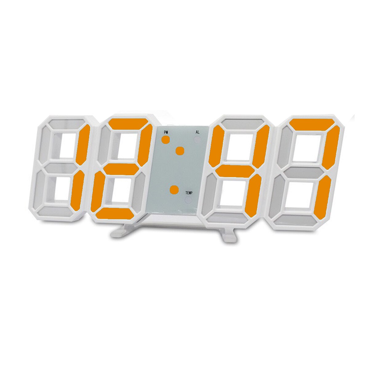 Cymii 3D Large LED Digital Wall Clock Date Time Celsius Nightlight Display Table Desktop Clocks Alarm Clock From Living Room: White Orange