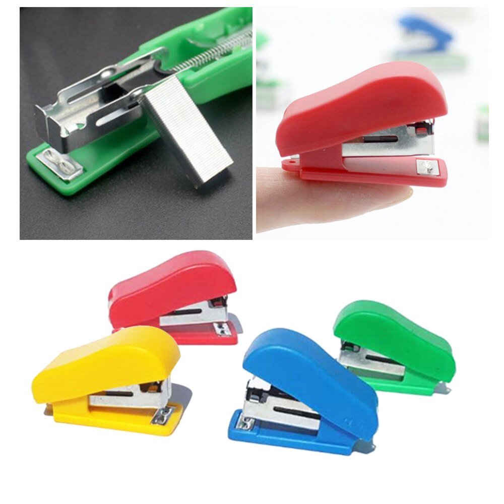 4pcs Staplers with Staple Hand Press Cartoon Desktop Mini Stapler for Kids Students Children