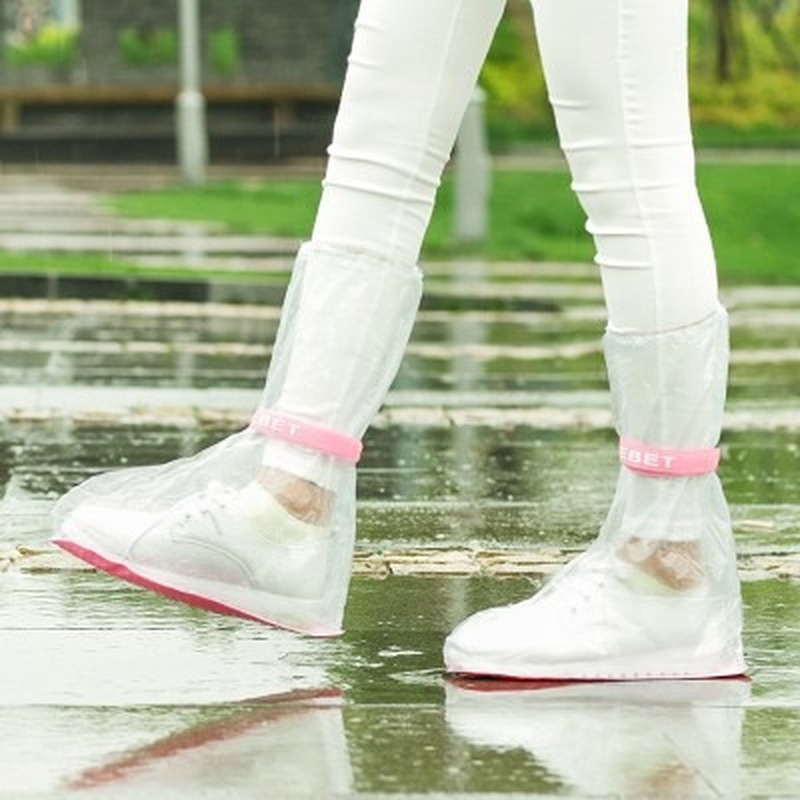Mannen Vrouwen Regen Waterdichte Laarzen Cover Hakken Laarzen Herbruikbare Schoenen Covers Platform Regen Laarzen