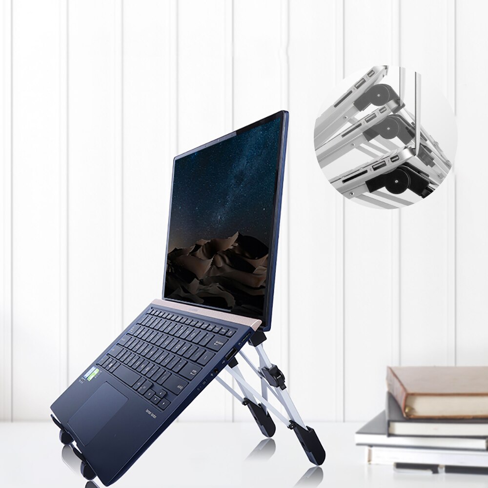 Bærbart laptop stativ foldbart justerbart støtte notebook base stand til macbook pro lapdesk computer kølepude bærbar holder