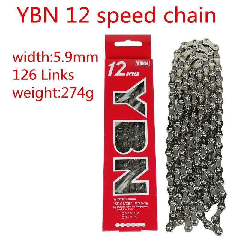 YBN S12 Chain 12 Speed Bicycle Chain MTB Road Bike Chain with magic button 126L 274g